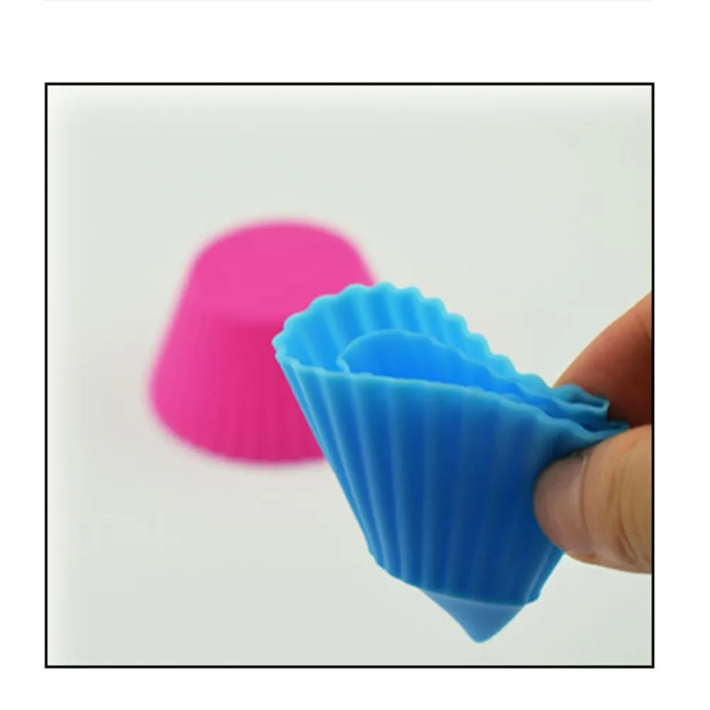 10Pcs Heart Shaped Cupcake Liners Silicone Baking Cups Molds