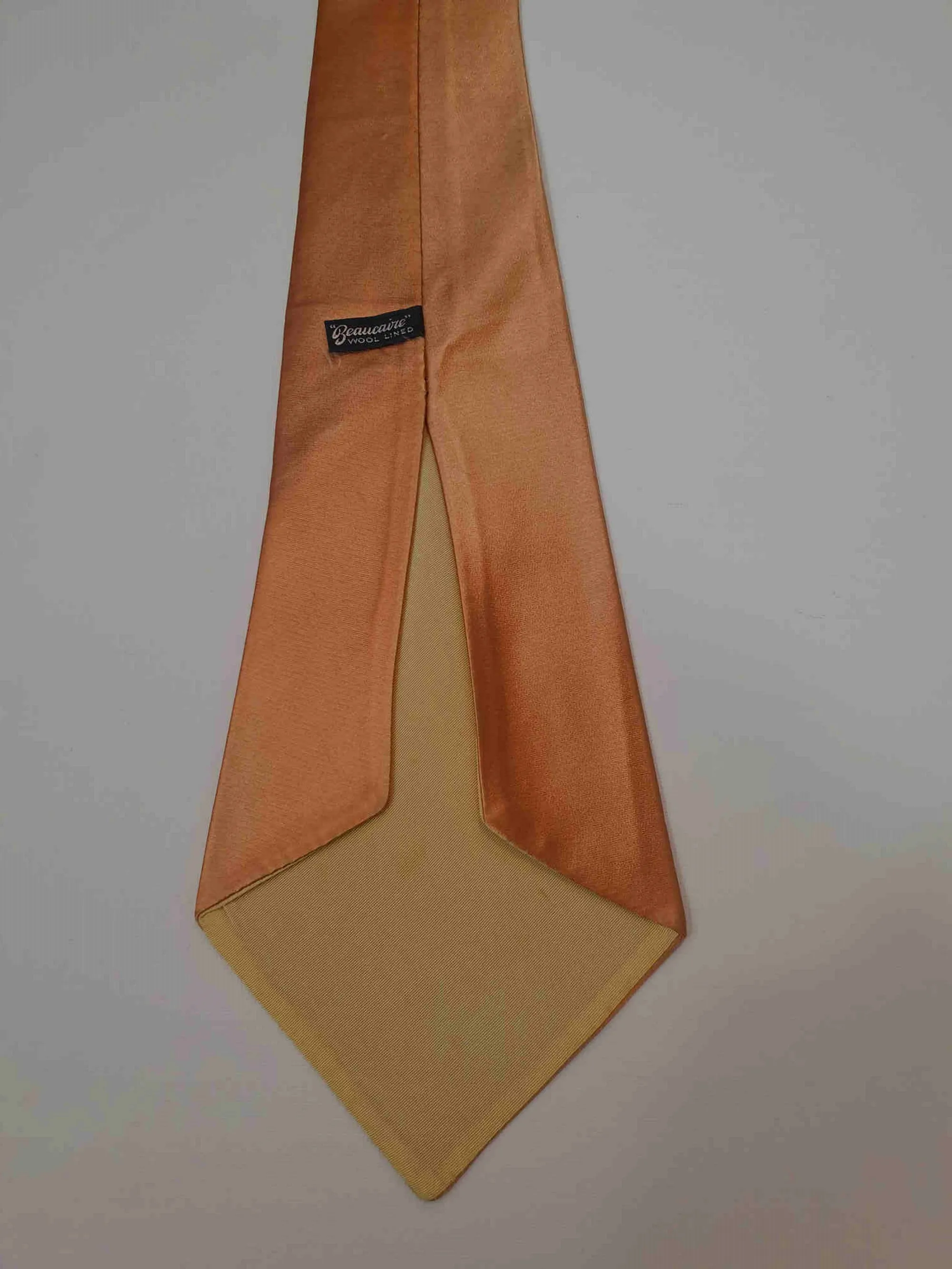 1940s Pale Copper Satin Tie by Beaucaire