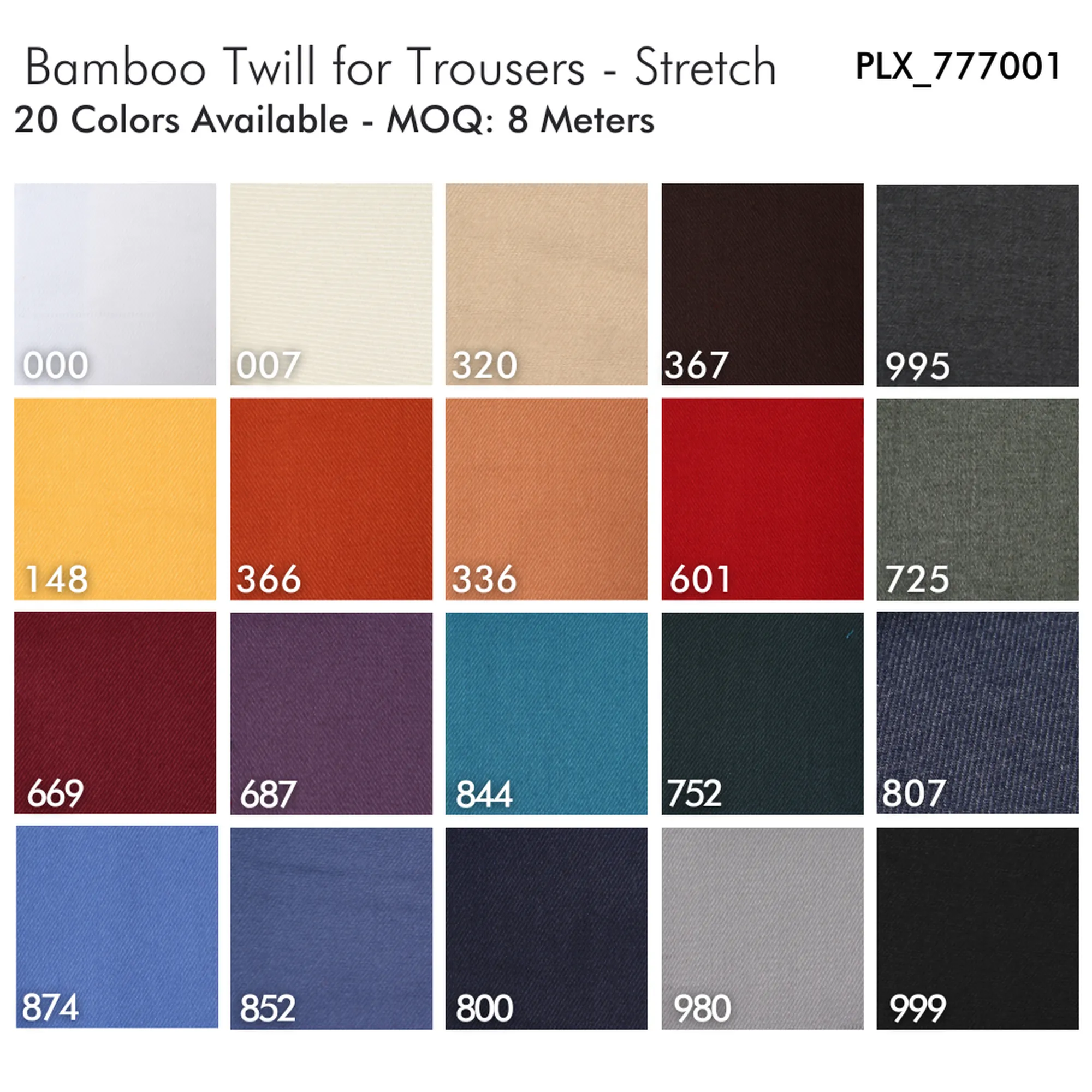 7 Mts Roll - Bamboo Twill for Trousers - Stretch (Dark Denim) - OFFER: 12,10€/Mt