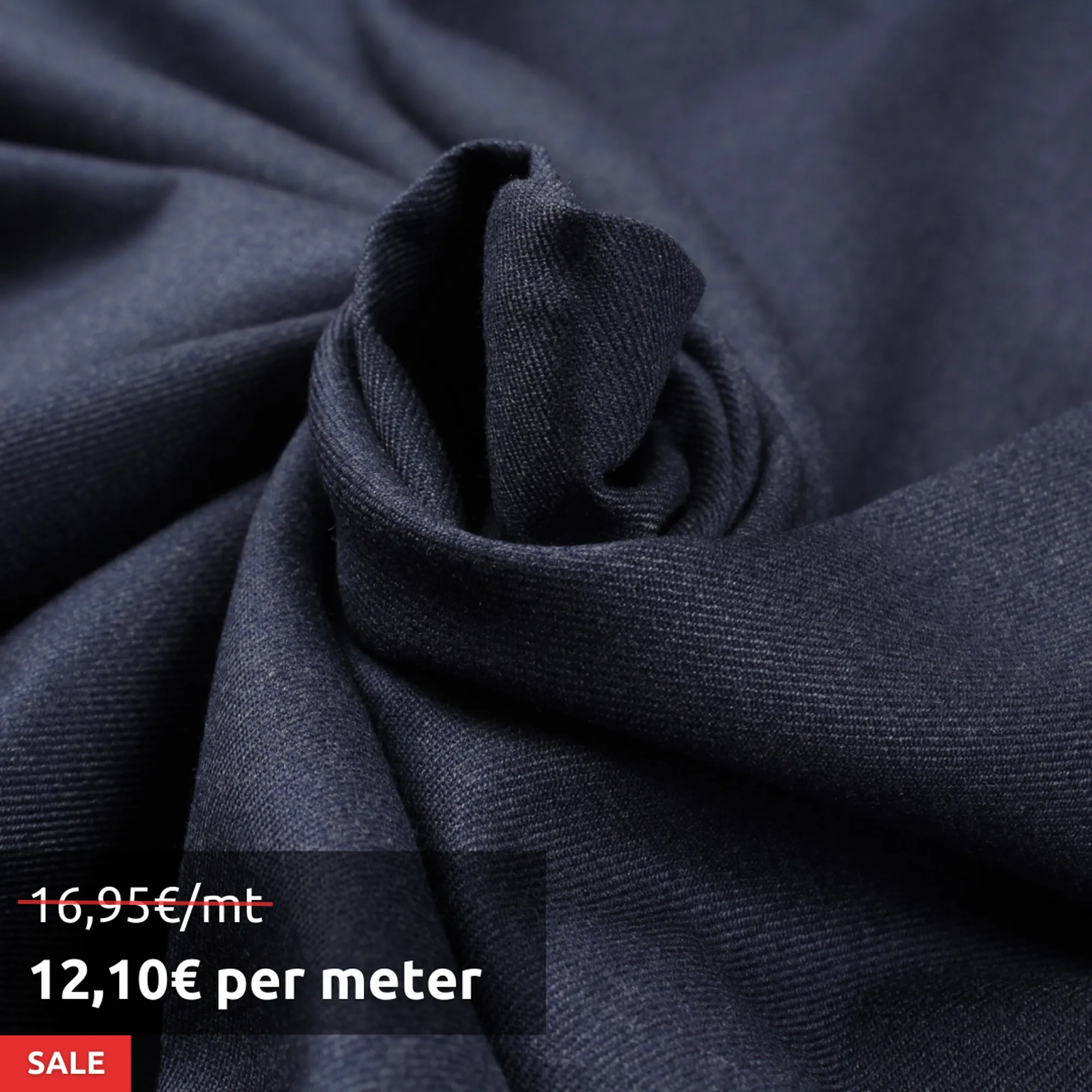 7 Mts Roll - Bamboo Twill for Trousers - Stretch (Dark Denim) - OFFER: 12,10€/Mt