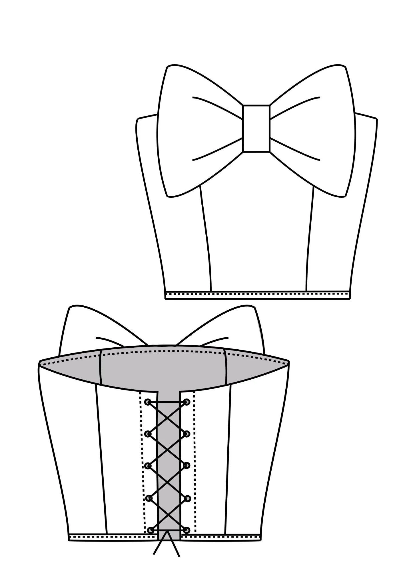 Anna Bow Corset Sewing Pattern XXS-XL