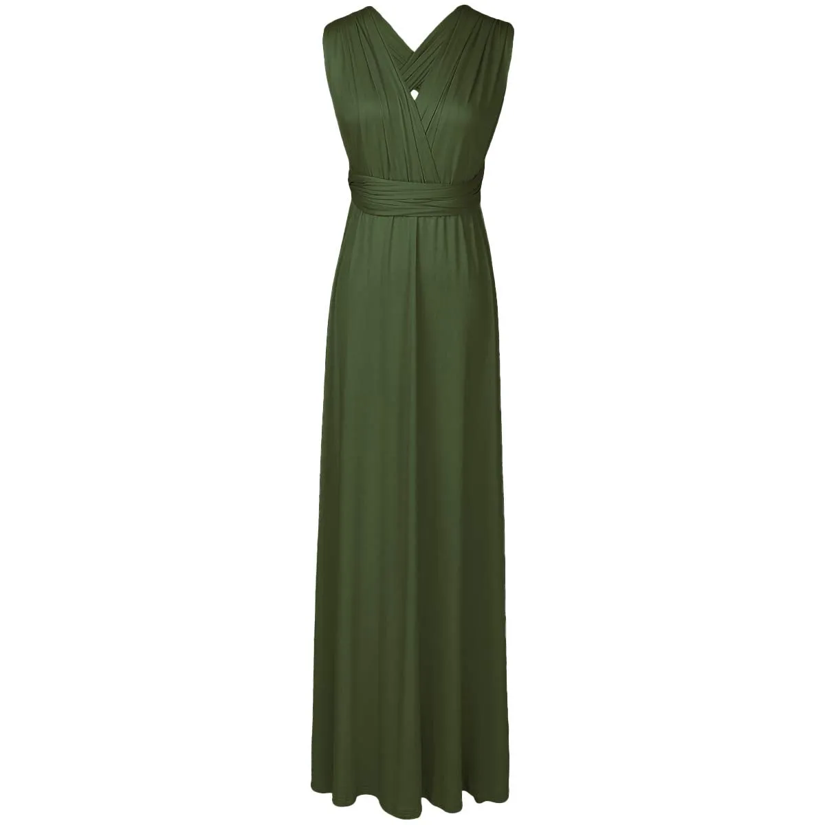 Army Green Women Transformer Convertible Bridesmaid Maxi Dress Multi-Way Wrap Evening Dress Formal Wedding Party Long Dresses - OwlFay