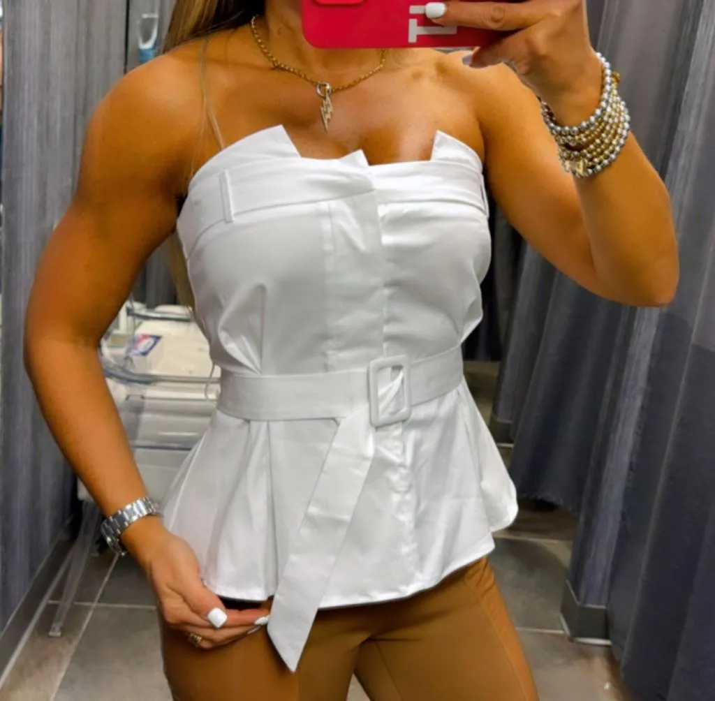 B124 Corset top with belt