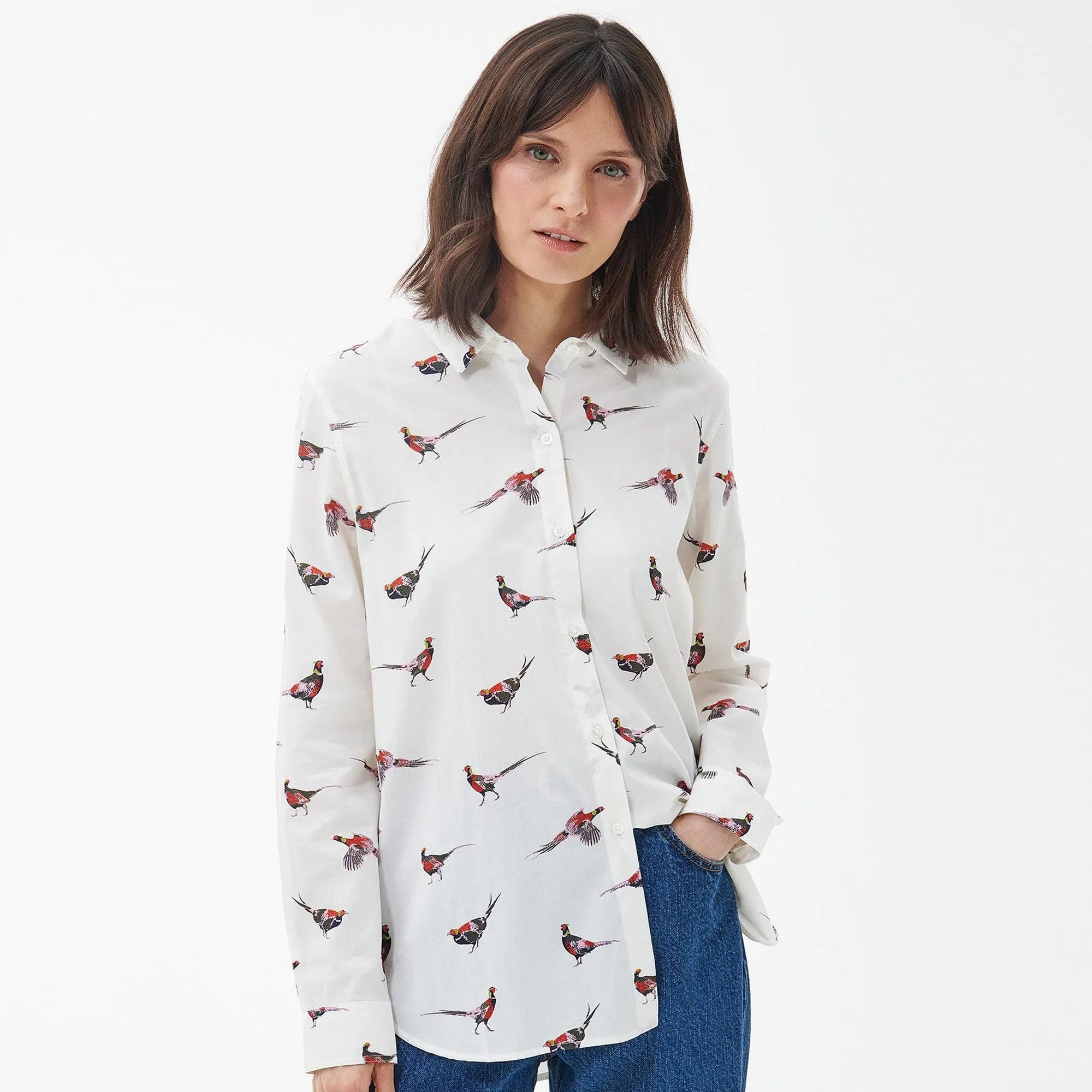 Barbour Ladies Safari Shirt - Off White Country