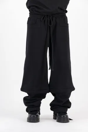 BLACK CONVERTIBLE JOGGER PANTS