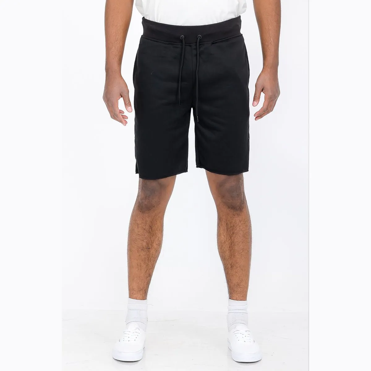 Black Raw Cut City Sweat Short