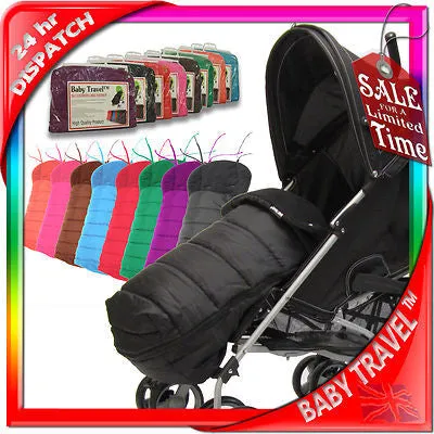 Black Universal Pushchair Stroller Buggy Footmuff