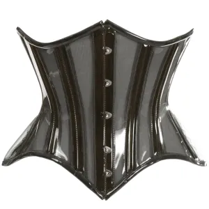 Black Vinyl Clear Underbust Corset