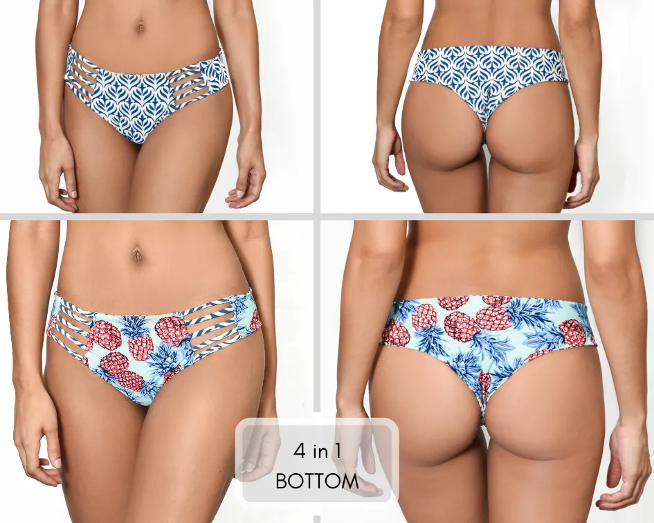 BLUE JAGUAR Reversible Strapped Bikini Bottom