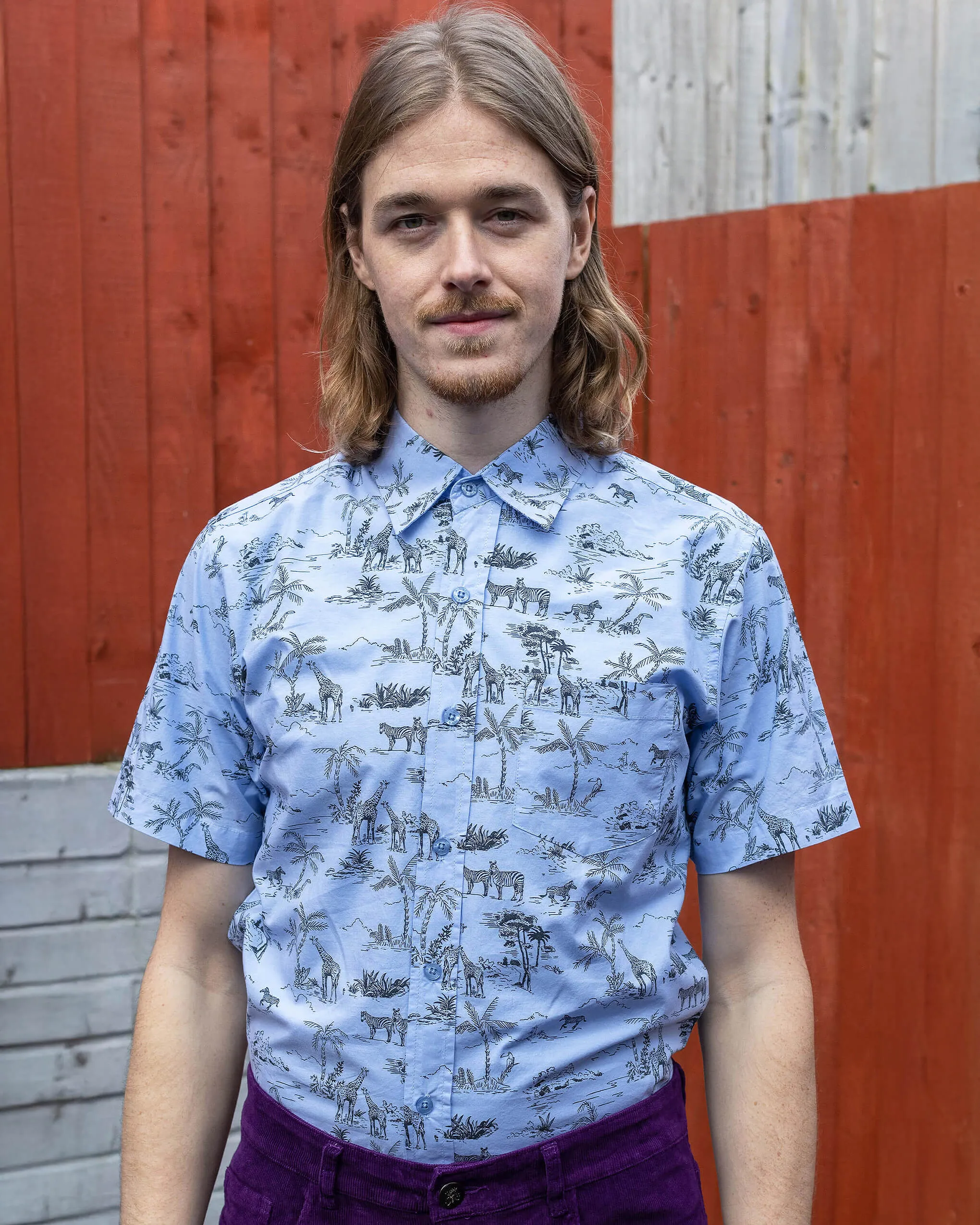 Blue Safari Organic Cotton Short Sleeve Shirt