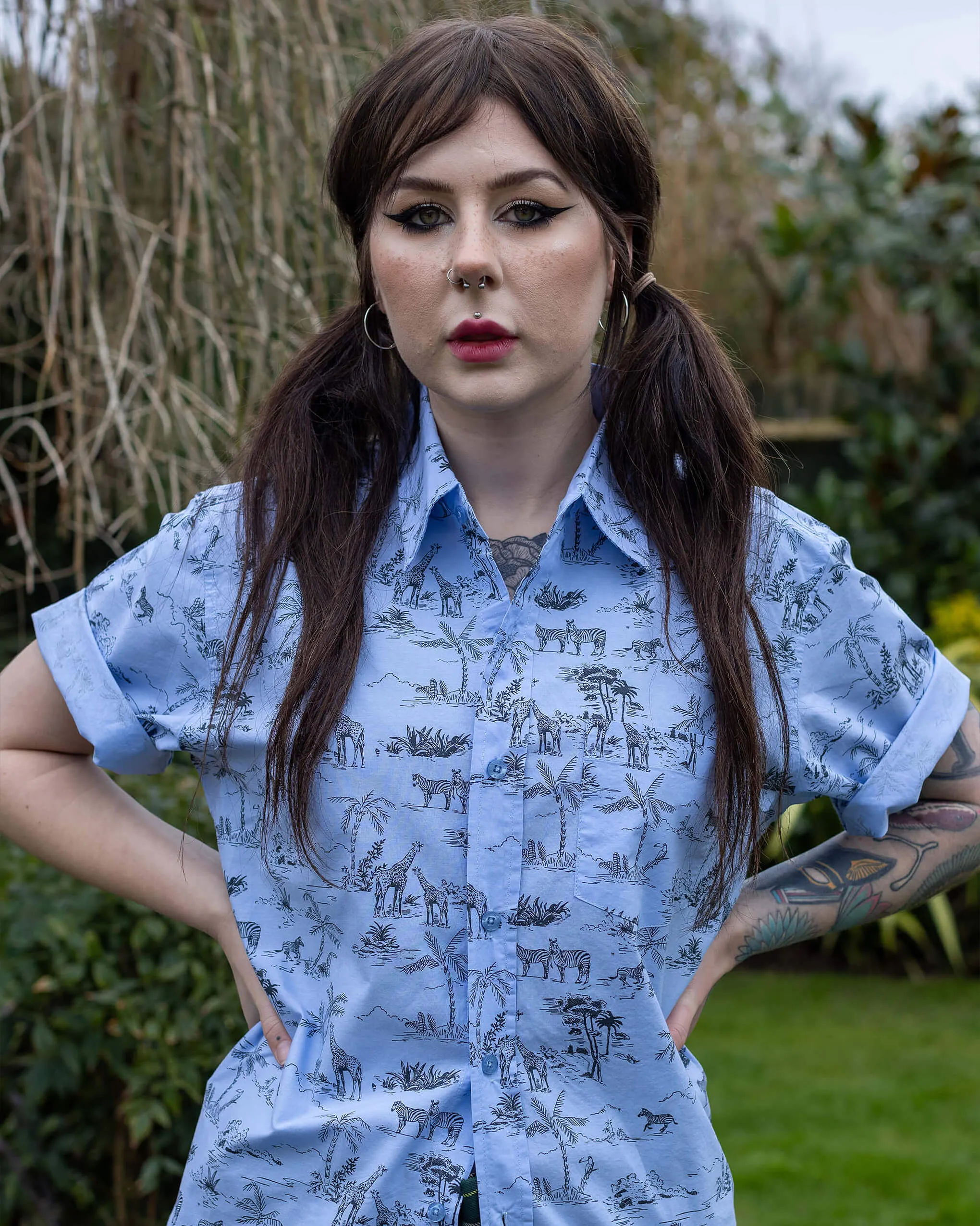 Blue Safari Organic Cotton Short Sleeve Shirt