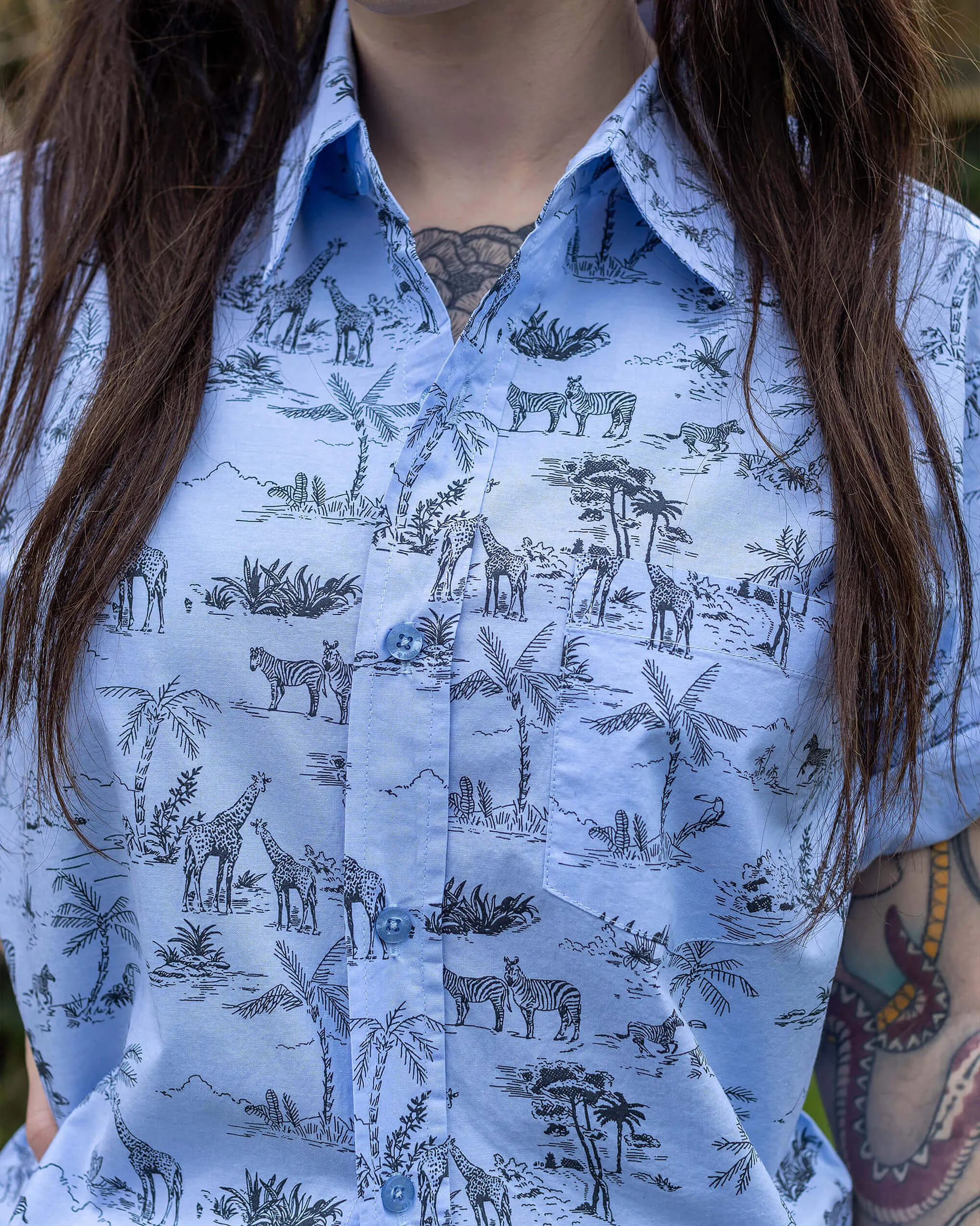 Blue Safari Organic Cotton Short Sleeve Shirt