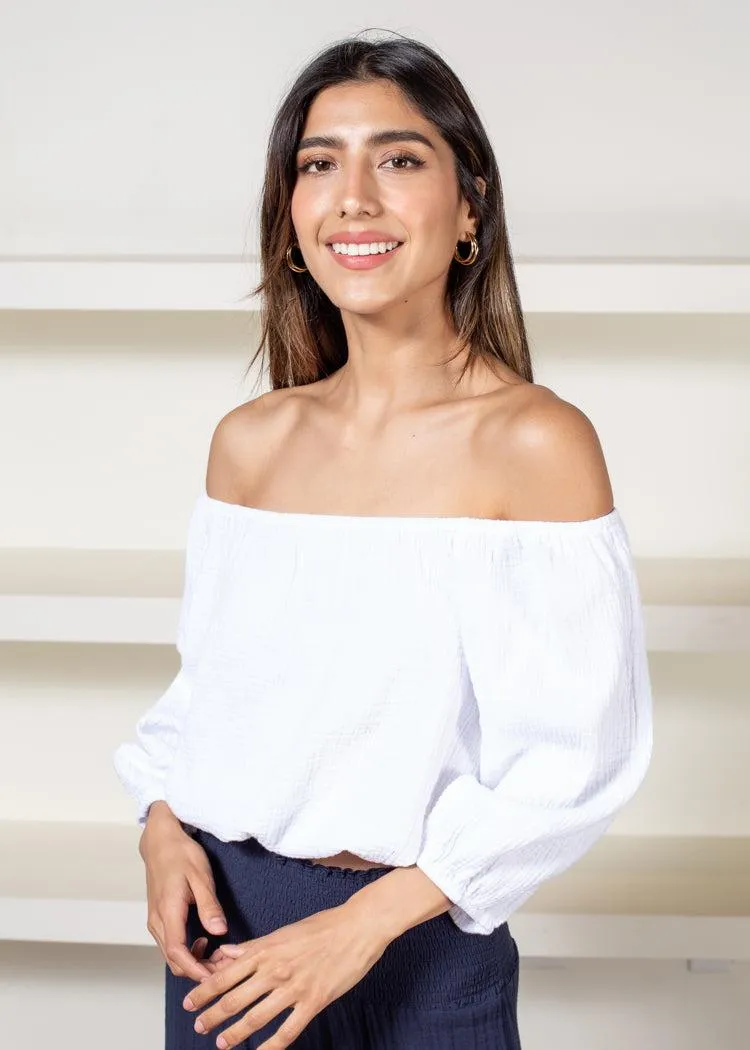 Bobi Gauze Convertible Top- White