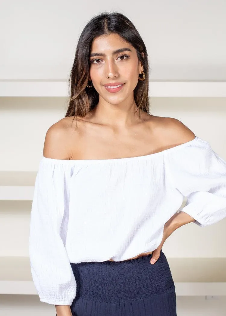 Bobi Gauze Convertible Top- White