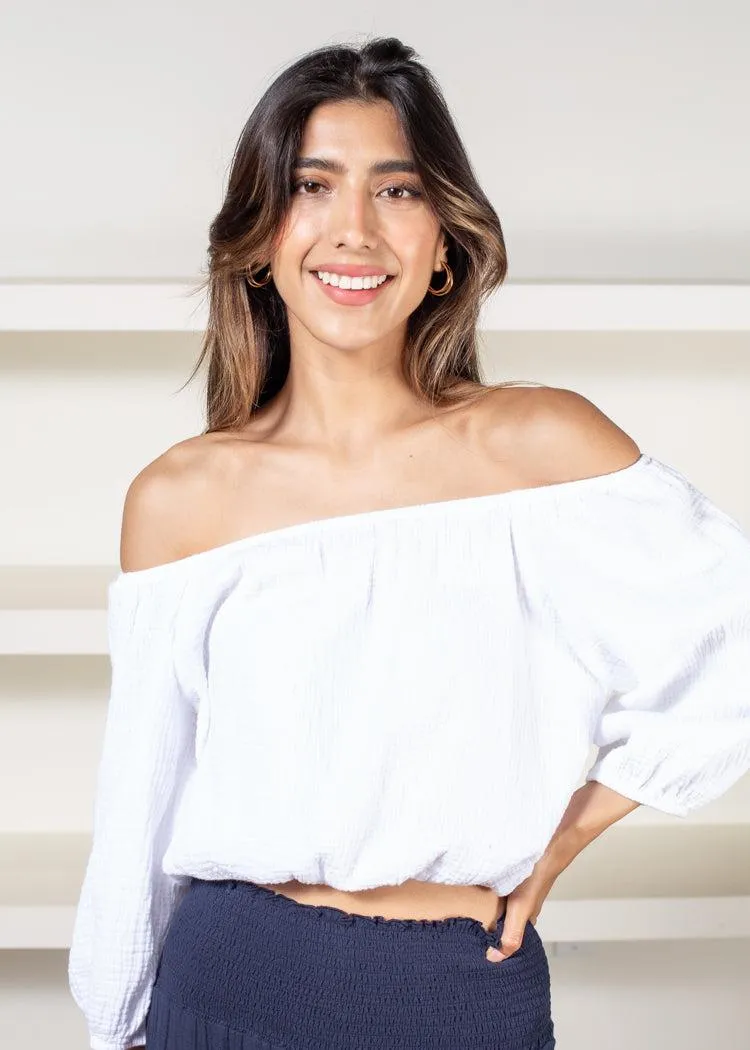 Bobi Gauze Convertible Top- White