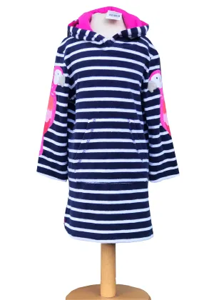 Boden beach robes - navy/white parrot