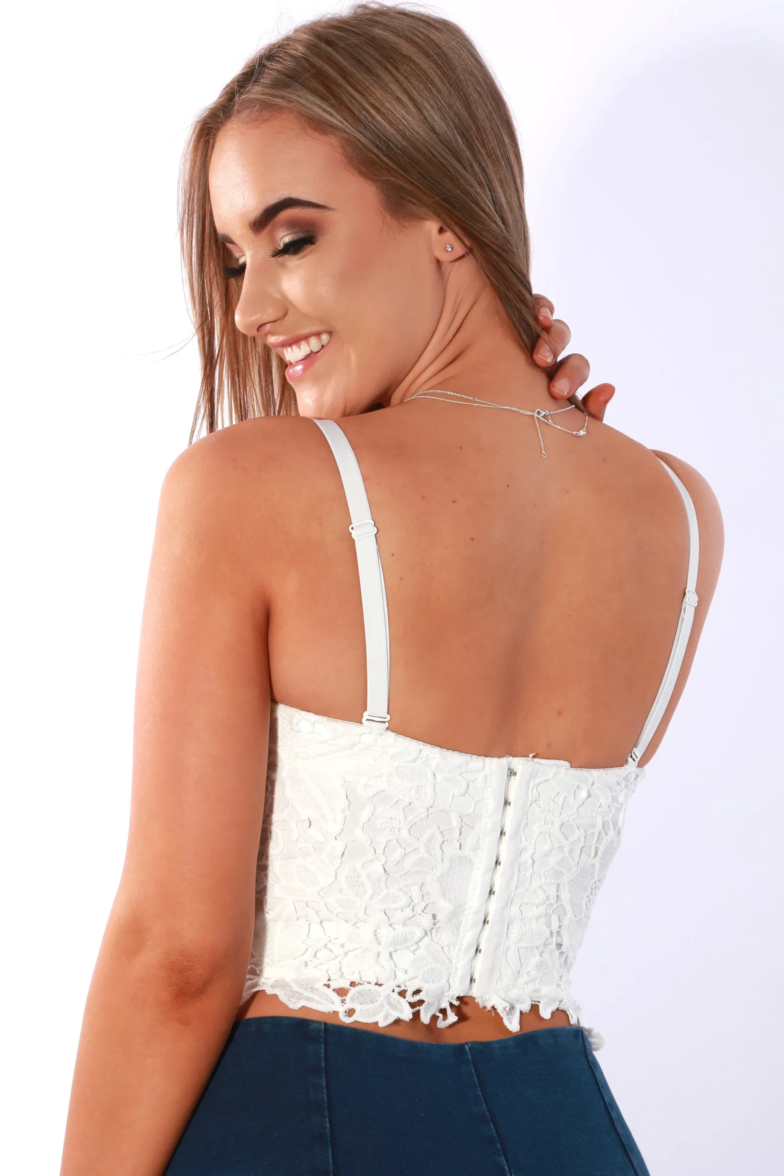 Bodice corset top - White Crochet