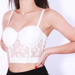 Bodice corset top - White Lace
