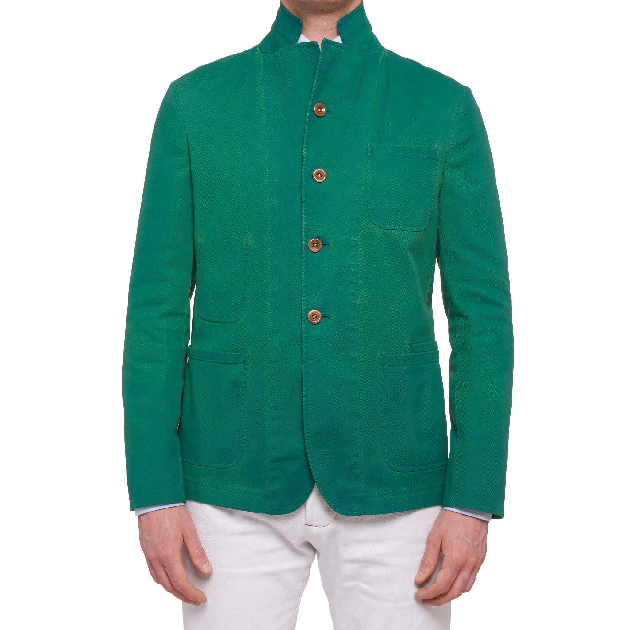BOGLIOLI Galleria Green Garment Dyed Waxed Cotton 4 Button Jacket 50 NEW US 40
