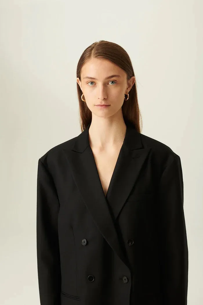 Camilla Wool Twill Blazer (Black)