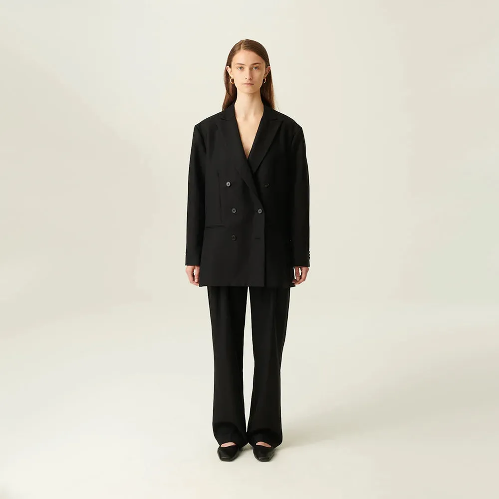 Camilla Wool Twill Blazer (Black)