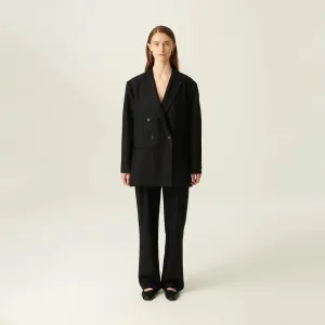 Camilla Wool Twill Blazer (Black)