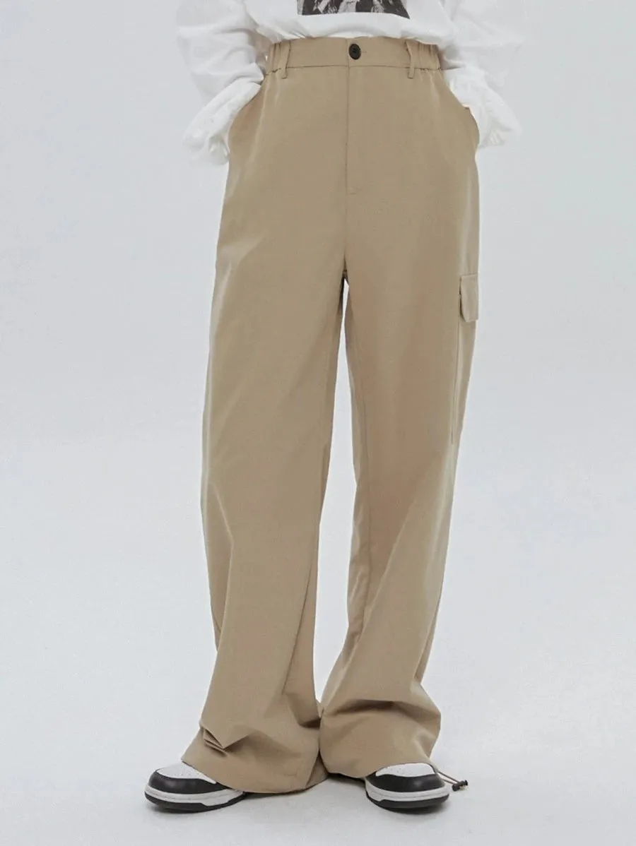 Casual Flap Pocket Drawstring Hem Cargo Pants