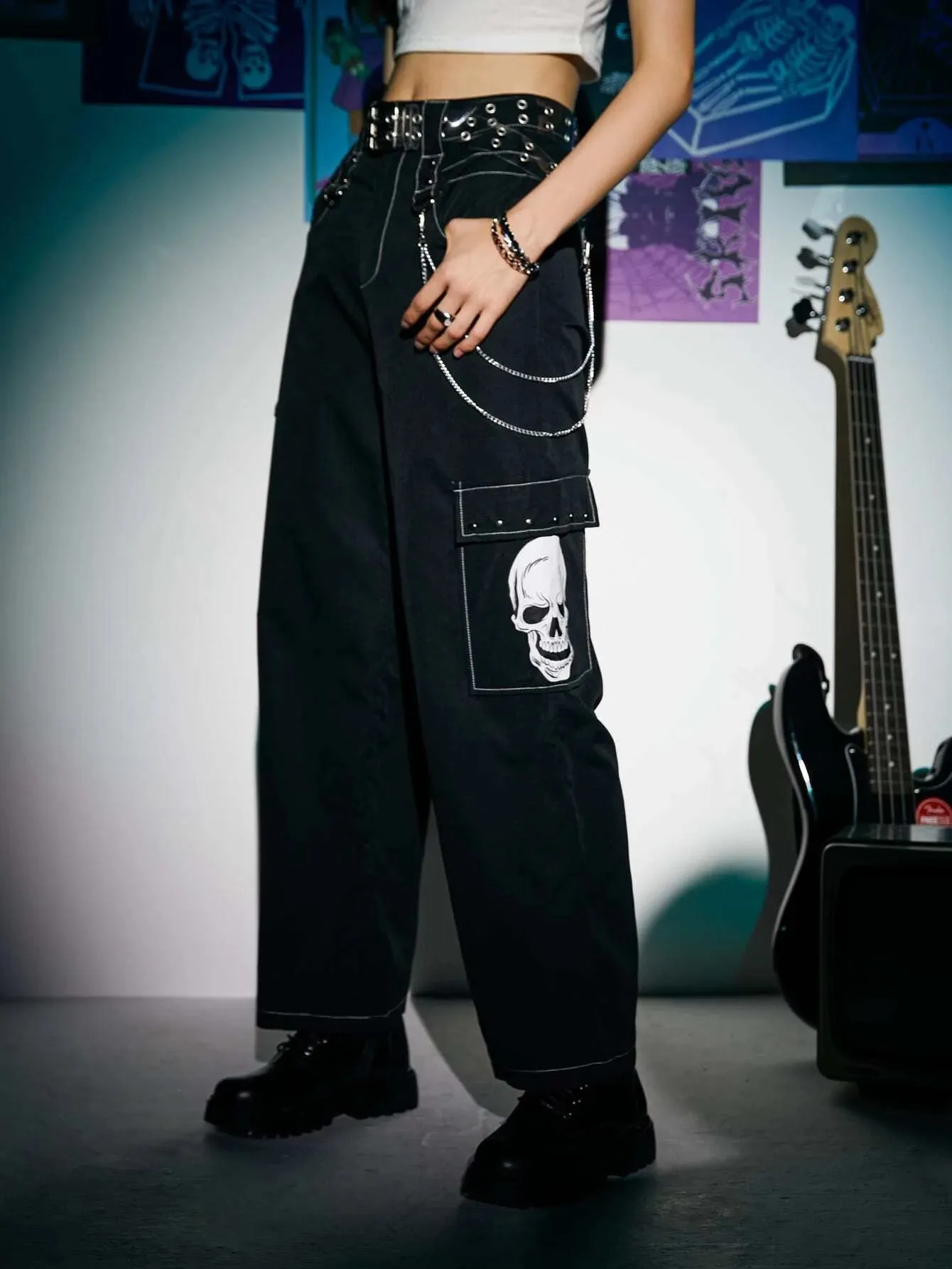 Casual Printed Cargo Pants