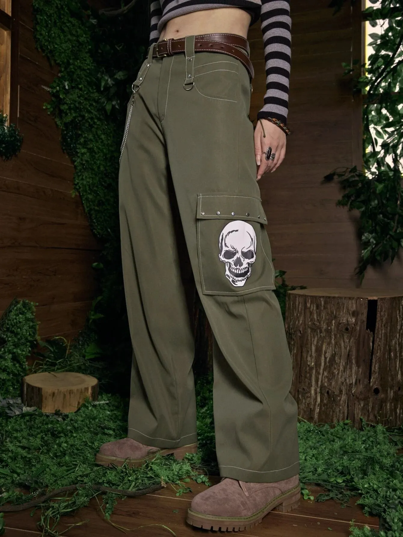 Casual Printed Cargo Pants