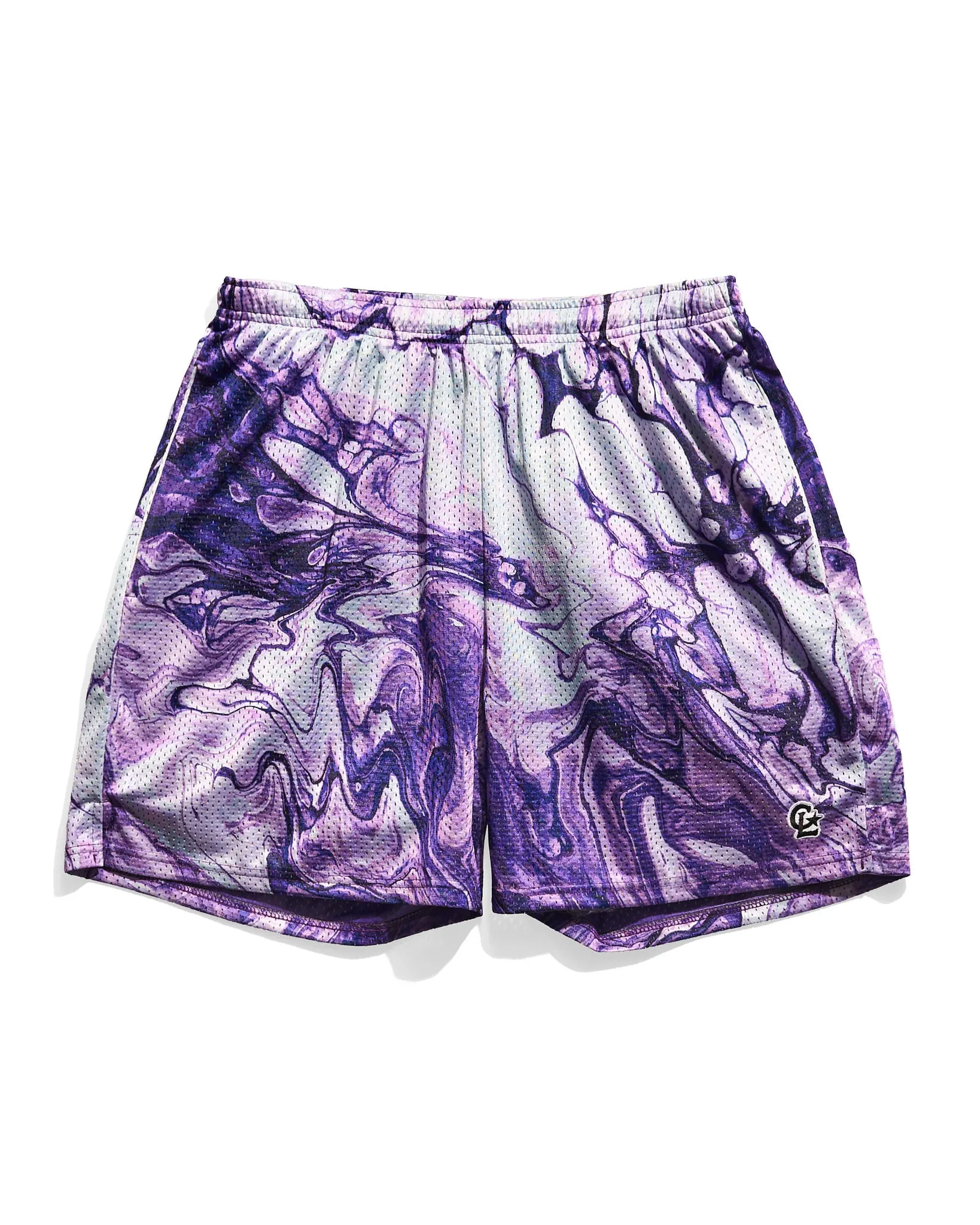 Chalk Line Purple Marble Retro Shorts
