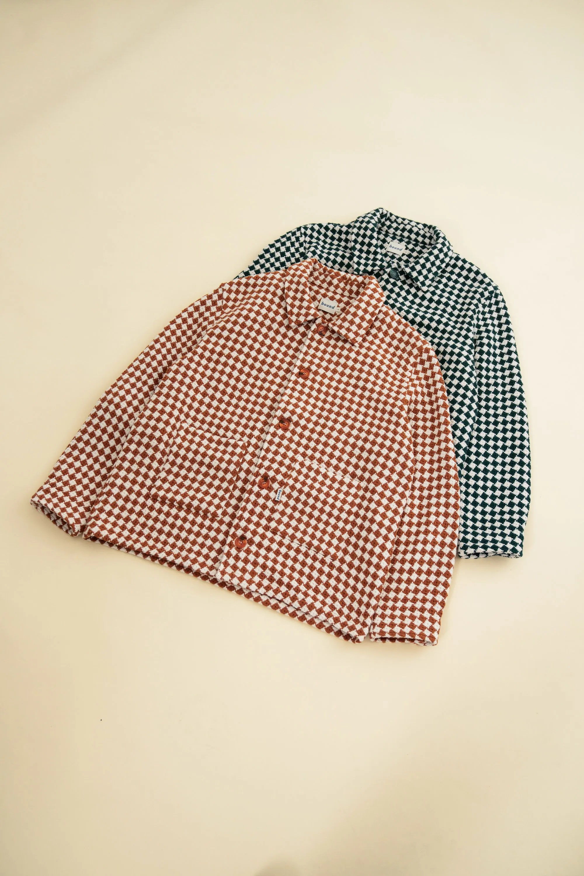 CHECKERED WOVEN OVERSHIRT - RUST