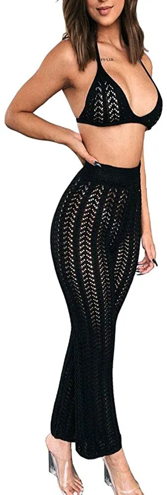 Ciela Hollow Out Bikini and High Waist Pants Sets