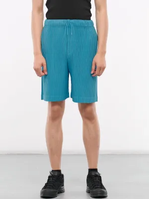 Colorful Pleats Shorts (HP46JF140-74-TURQUOISE-BLUE)