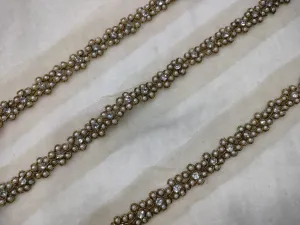 Copper & White Embellished Handwork Trim