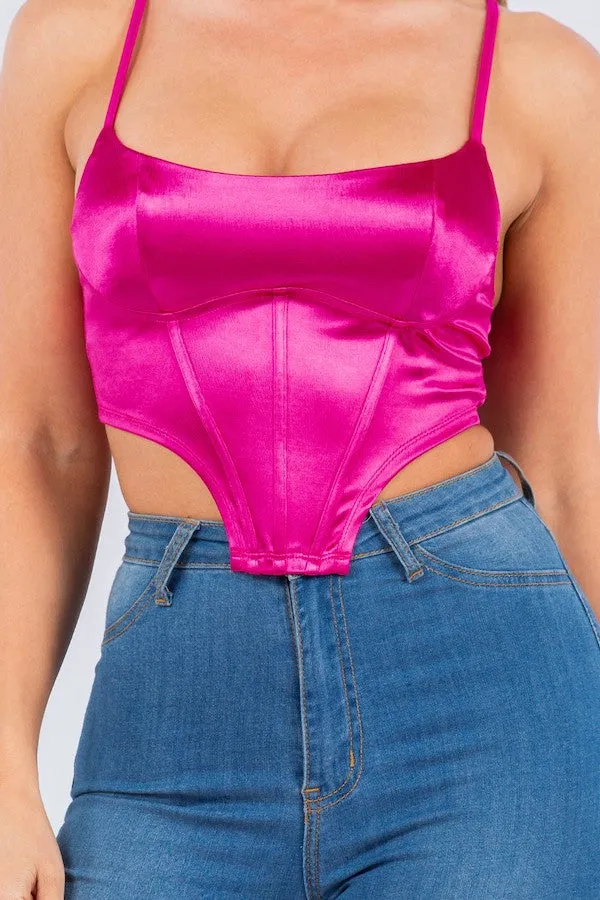 Corset Satin Crop Top