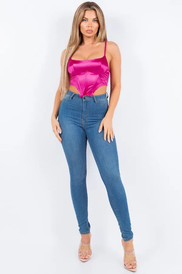 Corset Satin Crop Top
