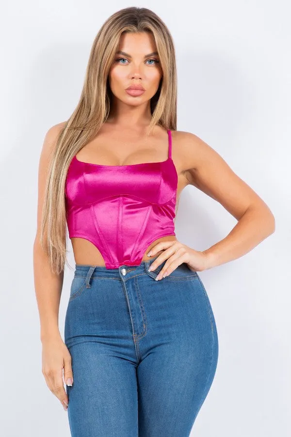 Corset Satin Crop Top