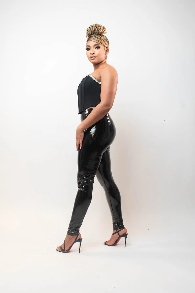 Corset Top with Crystal Trim