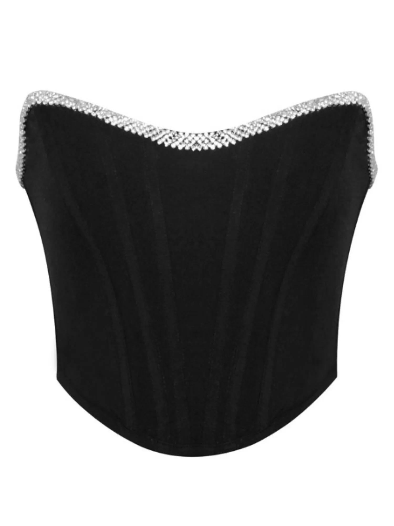 Corset Top with Crystal Trim