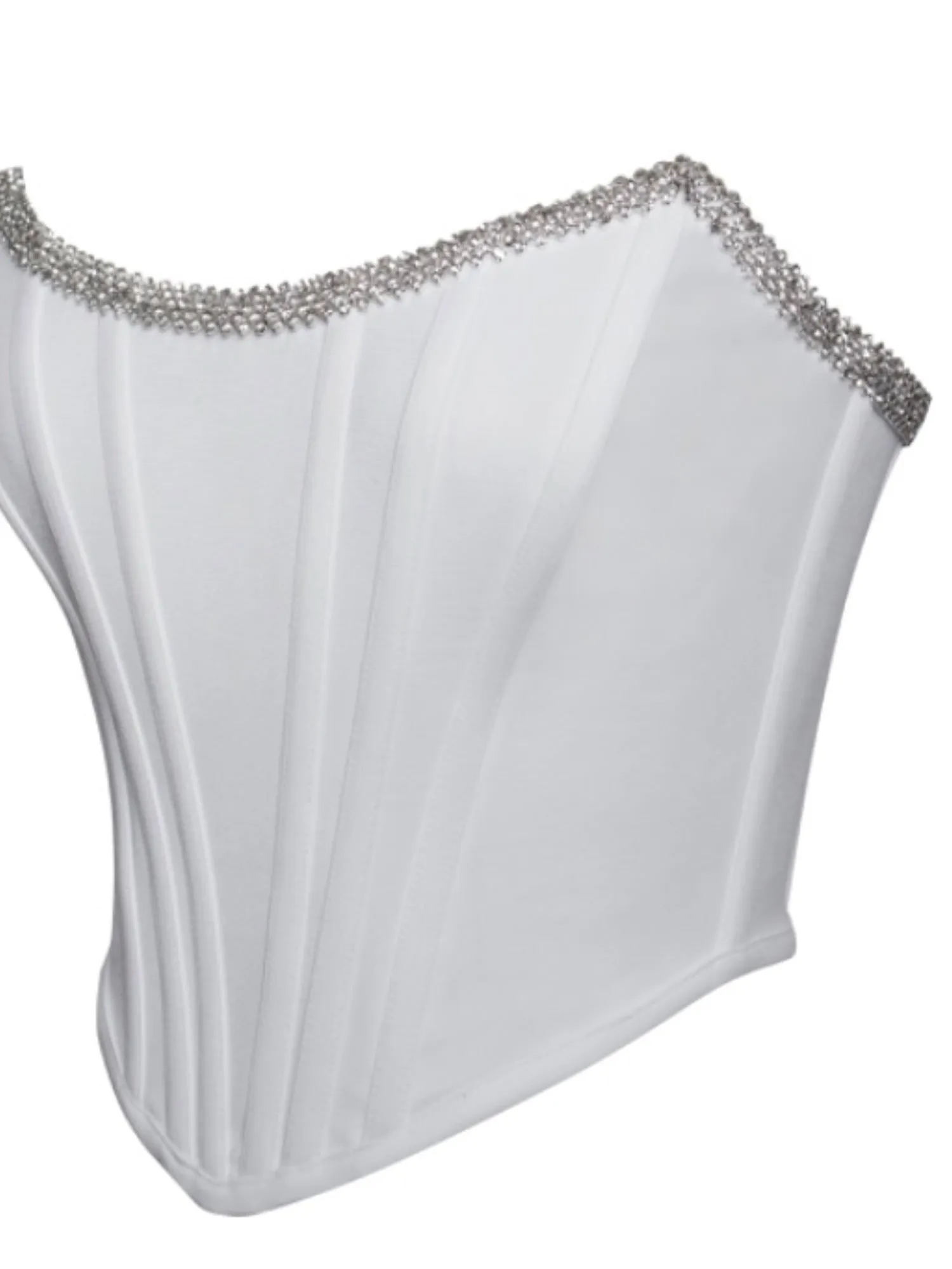 Corset Top with Crystal Trim