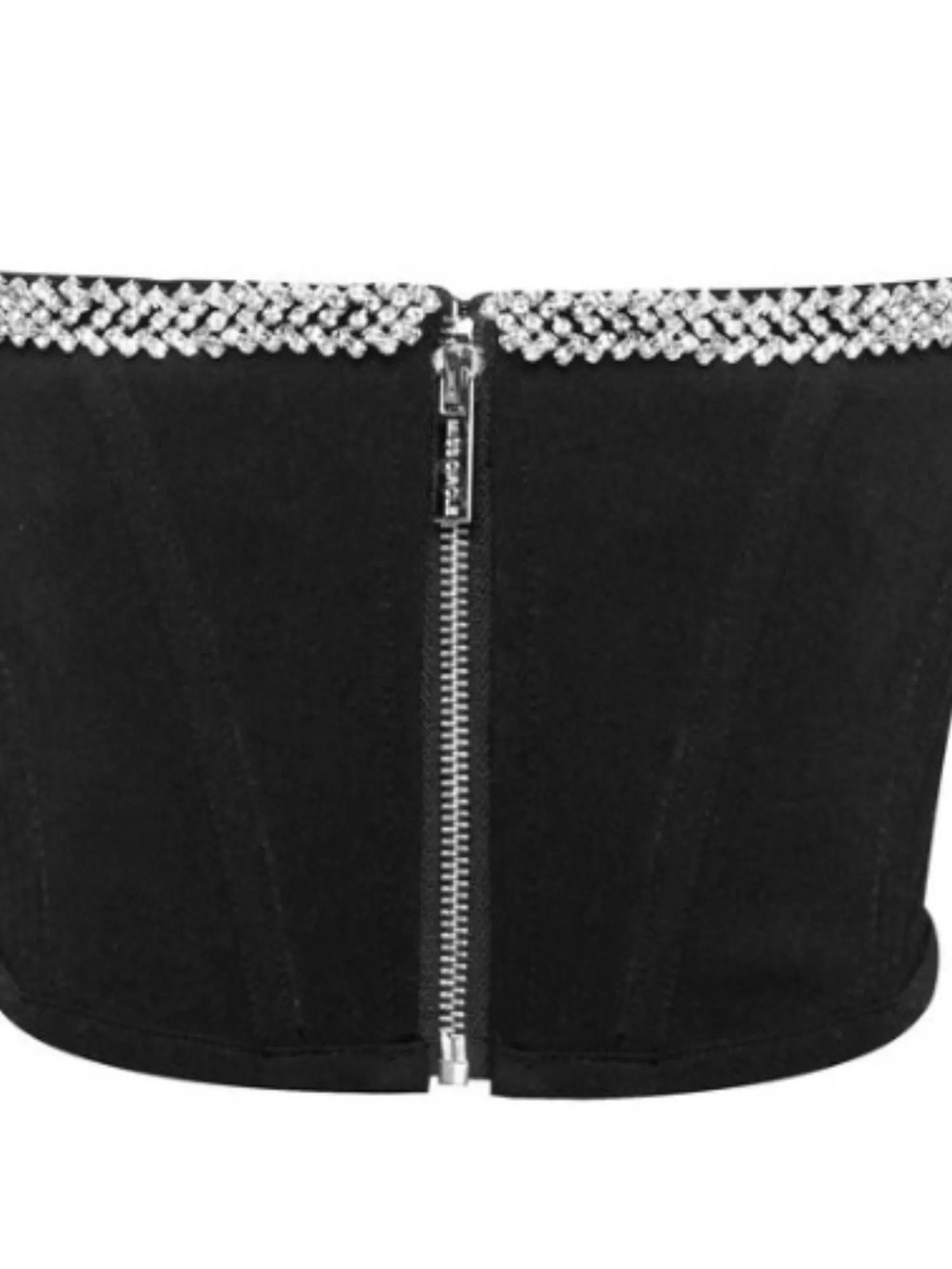 Corset Top with Crystal Trim