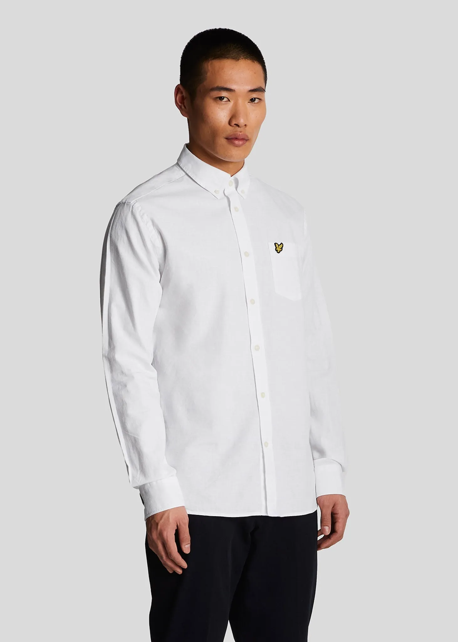 Cotton linen button down shirt - white