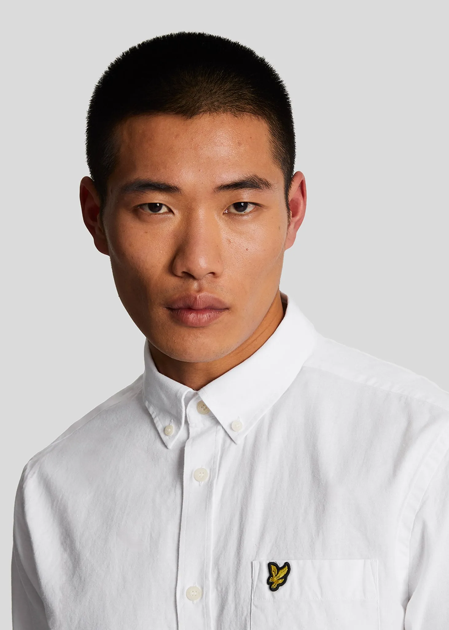 Cotton linen button down shirt - white