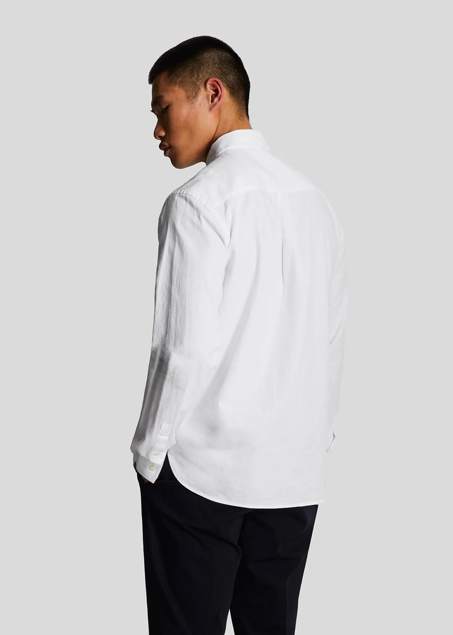 Cotton linen button down shirt - white