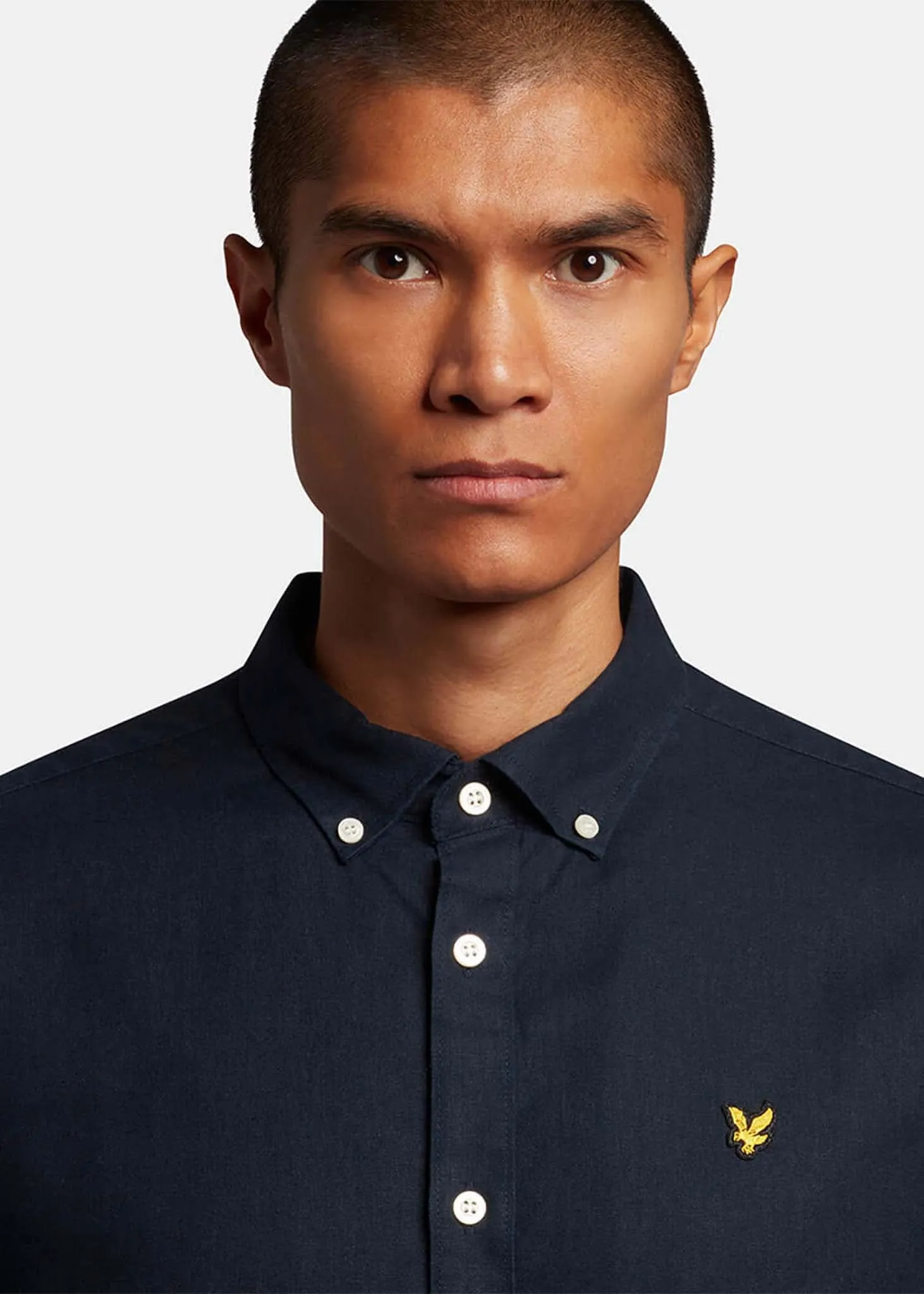 Cotton linen shirt - dark navy