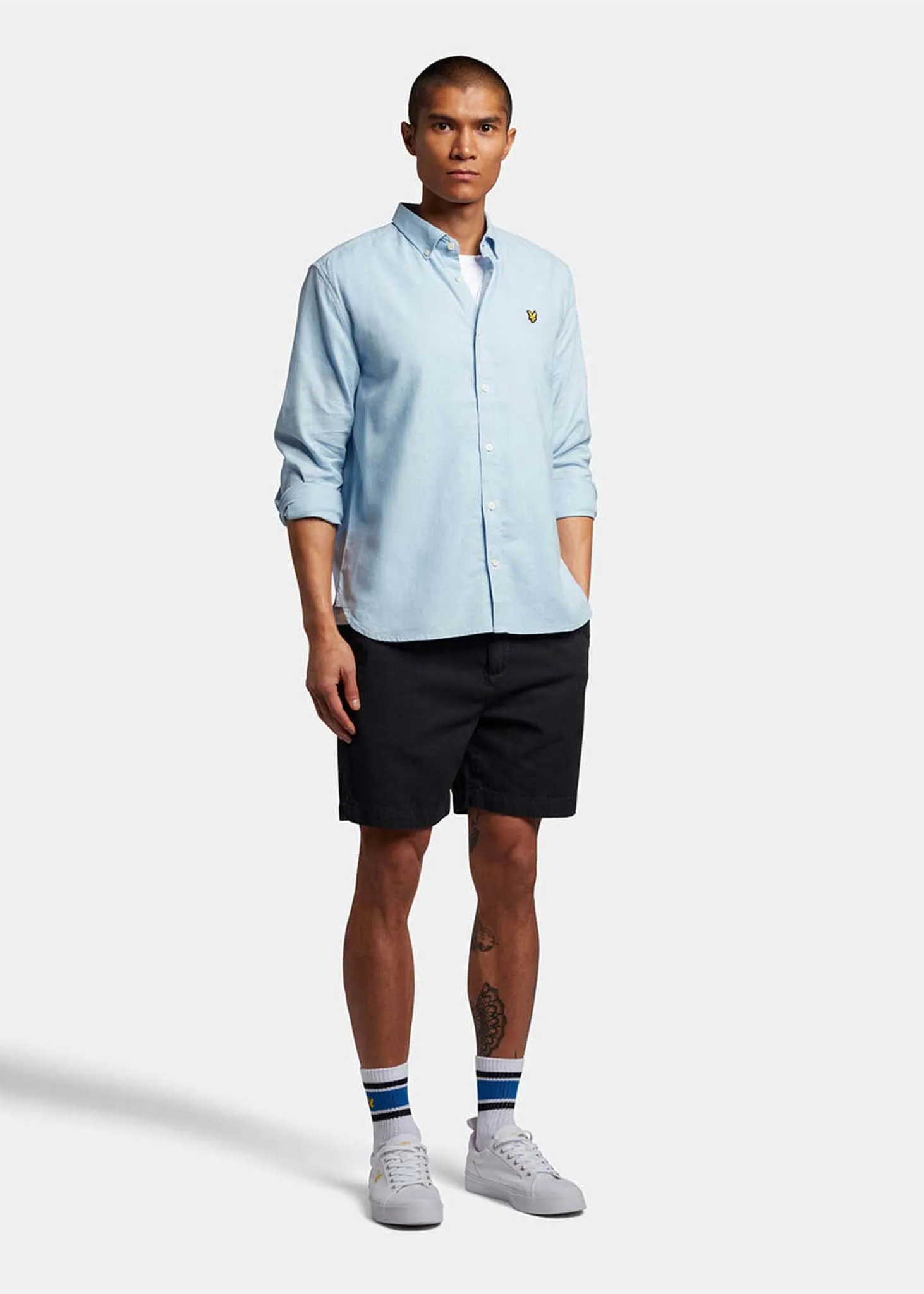 Cotton linen shirt - light blue