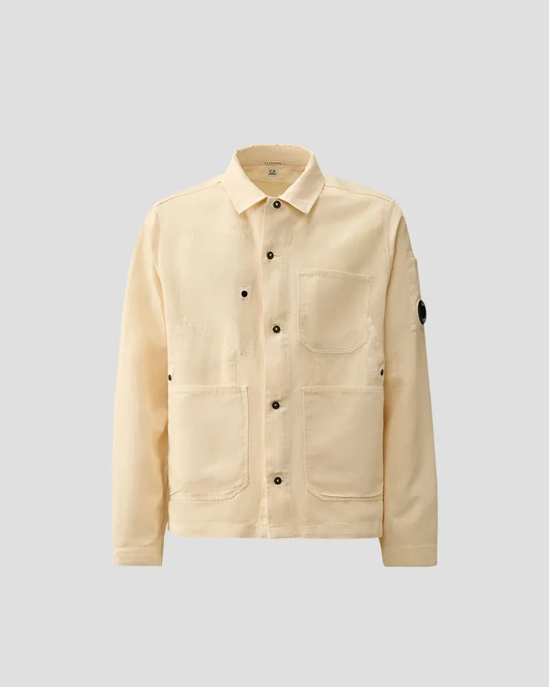 Cotton/Linen Overshirt - Pistachio shell