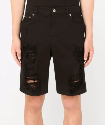 DOLCE & GABBANA - distressed denim shorts