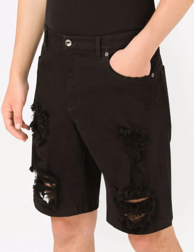 DOLCE & GABBANA - distressed denim shorts