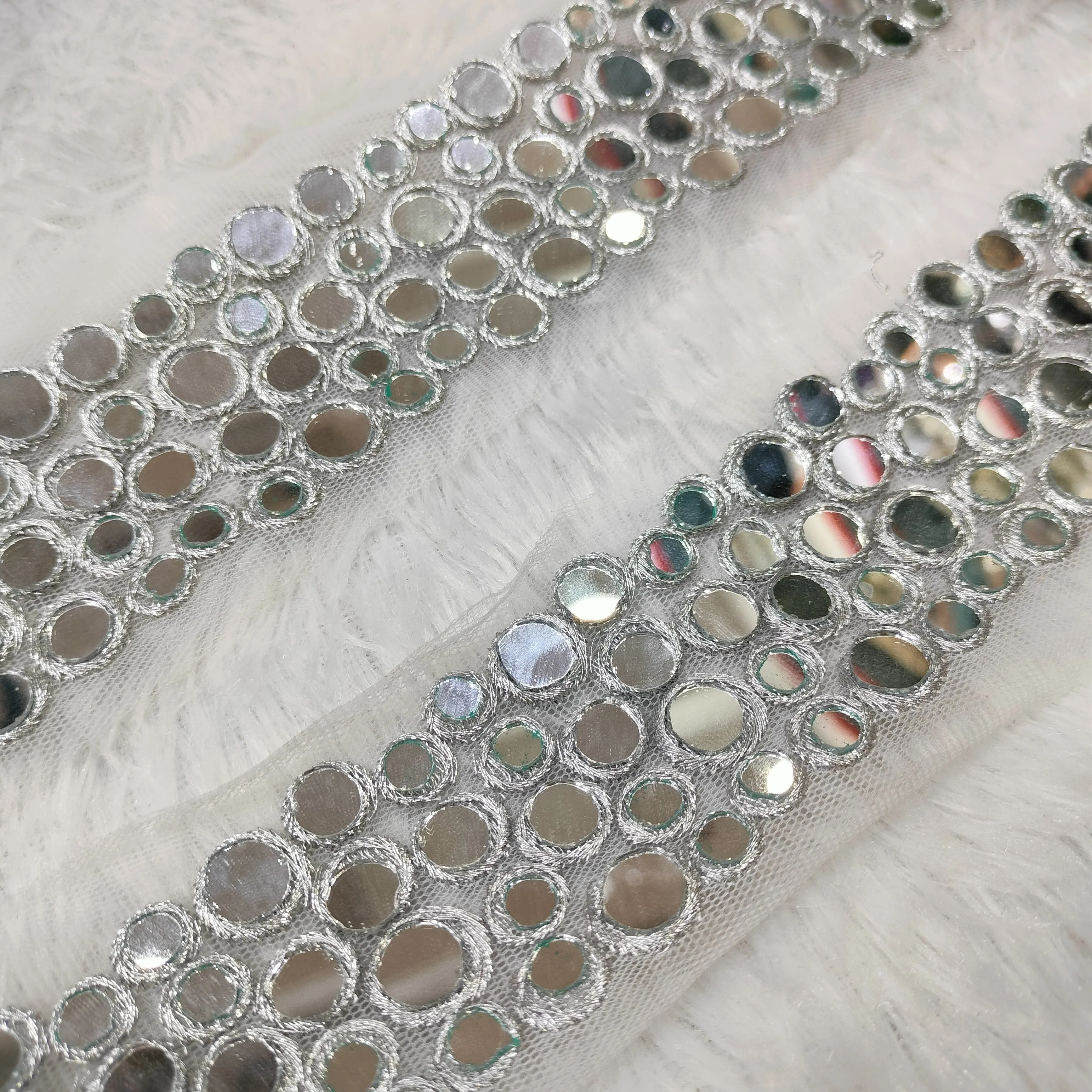 Embellished Silver Mirror Trim